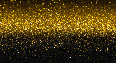 抽象的でエレガント、ゴールドとブラックのグリッターアート

