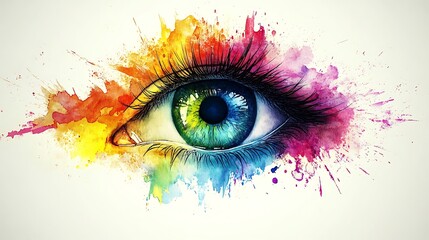 Vibrant Watercolor Eye: A Symphony of Color and Vision