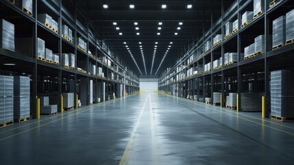 Obraz premium Cloud-based logistics system connecting global warehouses, digital supply chain. 