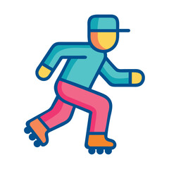 Skating roller skater icon