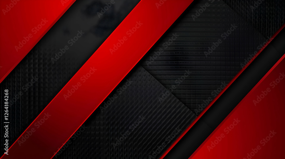 Aufkleber abstract composition featuring bold red and black geometric shapes creating a dynamic background