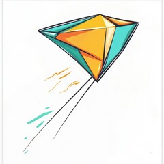 Kite flying in sky in Spring.