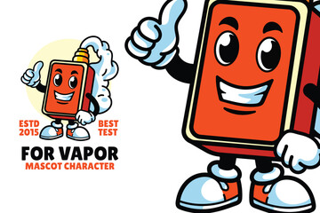 This vibrant and cheerful mascot character for vapor brand features a playful design, perfect for marketing, branding, and creative projects.