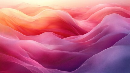 Obraz premium Abstract waves of vibrant pink and orange hues flowing gently across a serene landscape