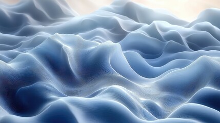 Abstract representation of soft, flowing waves in varying shades of blue, evoking tranquility