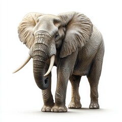 Obraz premium A majestic elephant stands gracefully, showcasing its powerful trunk and large ears