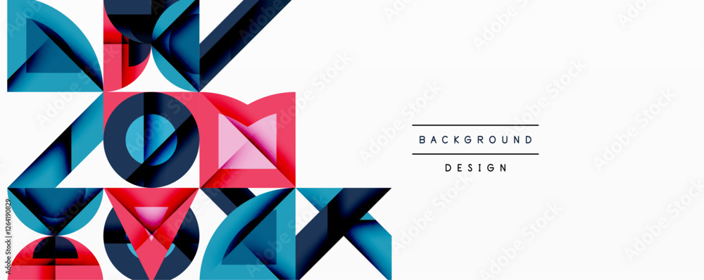 Poster minimal geometric abstract background. circle square and triangle design