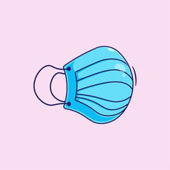 Face medical mask icon sign symbol illustration for air filter protection against virus or bacteria on air