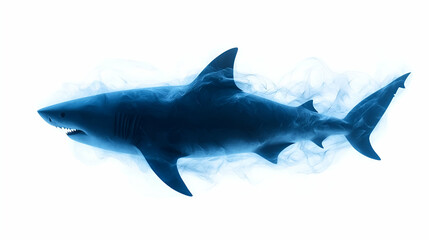 Fototapeta premium A magnificent shark gliding through azure waters, embodying grace and power in marine life.
