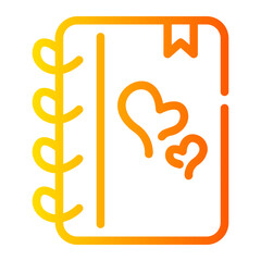 diary Line Gradient Icon