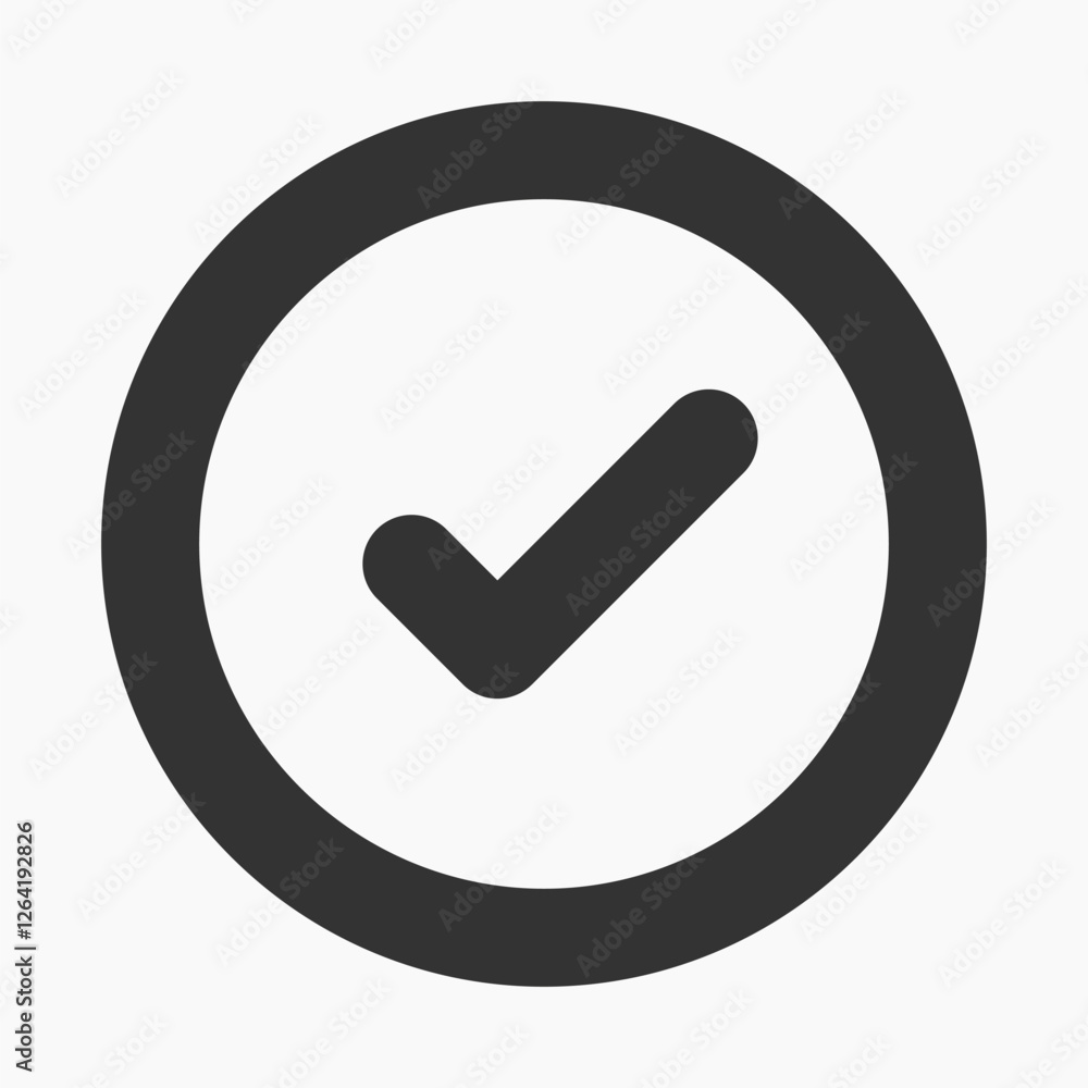 Poster simple checkmark icon in circle vector