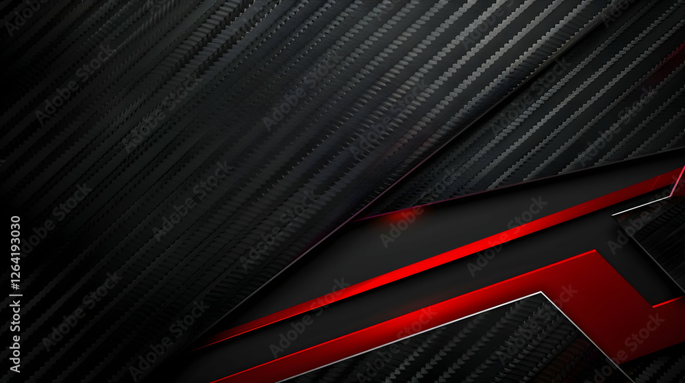 Poster abstract background featuring layered black and red geometric shapes with a sleek design