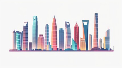 Obraz premium Modern city skyline illustration