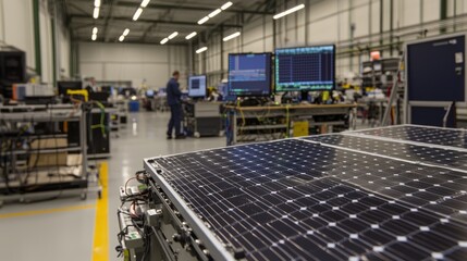 Group of Engineers Collaborating on Solar Technology Development