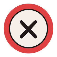 Obraz premium close button cancel delete flat color vector illustration template design