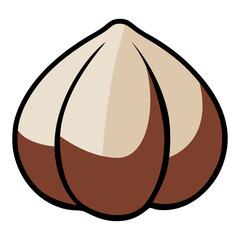 hazelnut snack food healthy nature flat color vector illustration template design