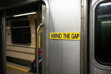 mind the gap safety warning at subway station