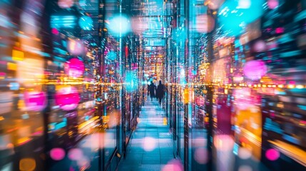 Fototapeta premium City at Night: Lightspeed Motion Blur