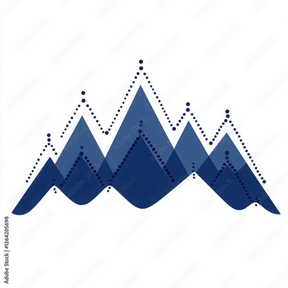 Poster elegant and abstract mountain range design with geometric shapes and soft color palette for creative