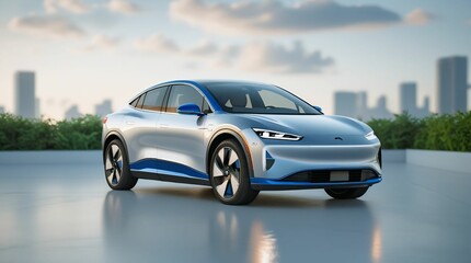 Fototapeta premium New model of ev car 