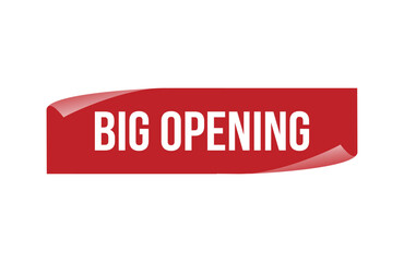 Red banner big opening isolated on white background.