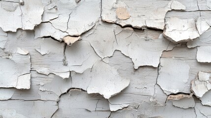 Obraz premium Cracked white paint texture on wood surface
