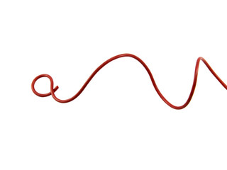 Wire cable of usb and adapter isolated on white background with clipping path.Electronic Connector.Selection focus.