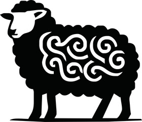 sheep silhouette isolated vector illustration