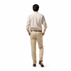 Man walking away , Fashionable business attire portrait rear view