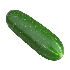 Fresh Green Cucumber Isolated on White Background for Culinary Uses
