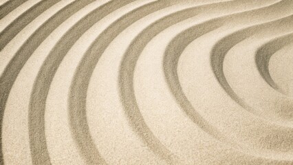 Naklejka premium Minimalistic vertical textured sand art background with waves. Natural earthy tones. Footprints in the sand