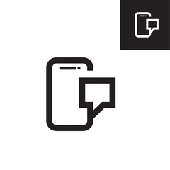 Obraz premium Smartphone and phone message icon symbol vector template illustration