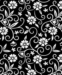 abstract background black & whithe with floral