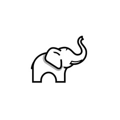 Minimalist Outline of Elephant Featuring Simplistic and Stylish Artistic Design