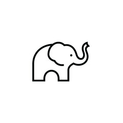 Simplistic Outline of Elephant in Minimalist Style on White Background