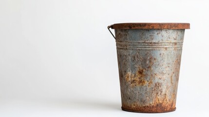 Vintage Metal Trash Can: Rustic Utility in Waste Management
