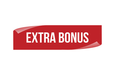 Red banner extra bonus isolated on white background.