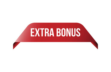 Red banner extra bonus isolated on white background.