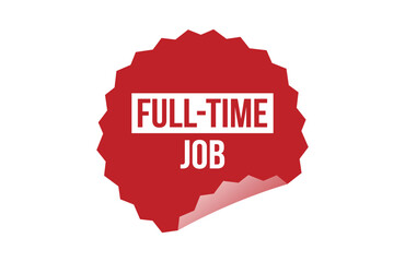 Full-time job red ribbon label banner.