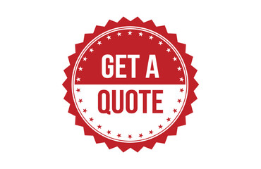 Naklejka premium Get a quote red ribbon label banner.