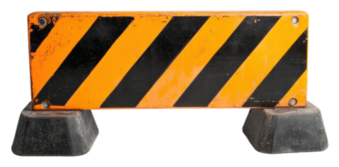 Construction safety barrier urban street outdoor isolated on transparent background