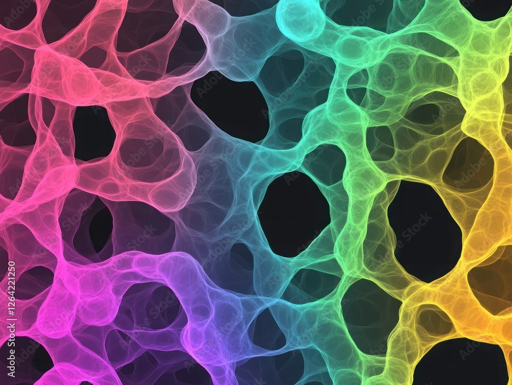 Poster colorful abstract background with bubbles and fluid shapes in gradient colors for creative and artis