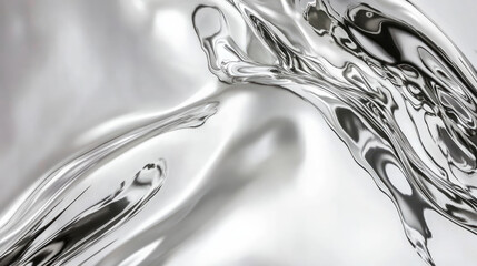 A seamless silver texture with a sleek, shiny metallic surface, transitioning from grey to bright silver. The reflective sheen creates a dynamic, polished effect, ideal for modern design purposes.