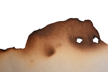 hole in the burnt paper background