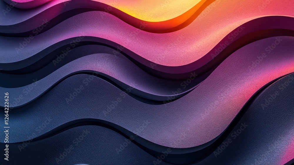 Poster abstract wavy gradient pattern design