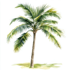 Obraz premium Illustration of palm tree painted in realistic boho style shines