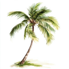 Illustration of palm tree evokes sense of tropical serenity