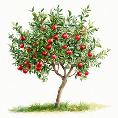 Realistic illustration of tree filled with pomegranate brings joyful