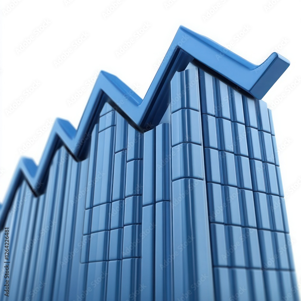 Poster abstract representation of an upward trend in a business graph, showcasing growth and progress with 