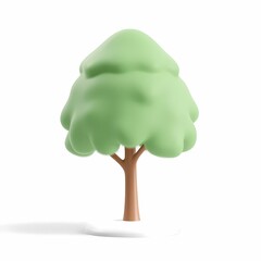 a computer generated image of a tree with green leaves on its branches.